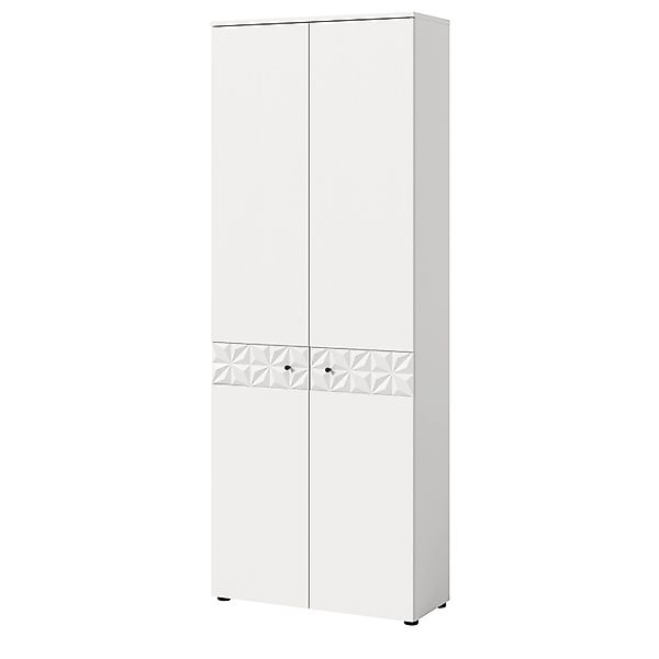 Inn.Furn Garderobenschrank  in Weiß Hochglanz Schuhschrank 70 x 192 cm Reli günstig online kaufen