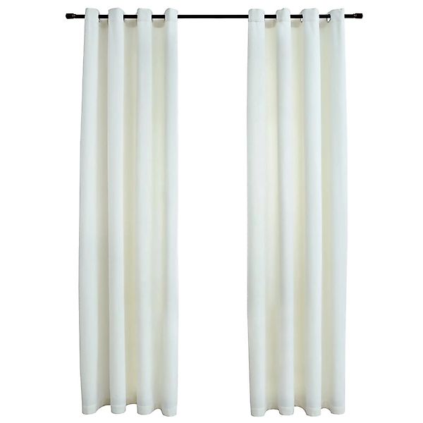 Verdunkelungsvorhänge Mit Ãsen 2 Stk. Samt Creme 140x225 Cm günstig online kaufen