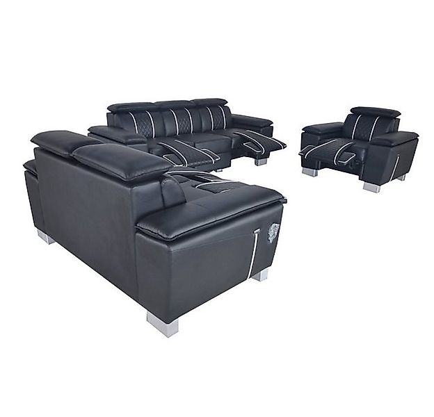 JVmoebel Sofa Schwarze Luxus Wohnzimmer Sofagarnitur 3+2+1 Modern Neu, Made günstig online kaufen