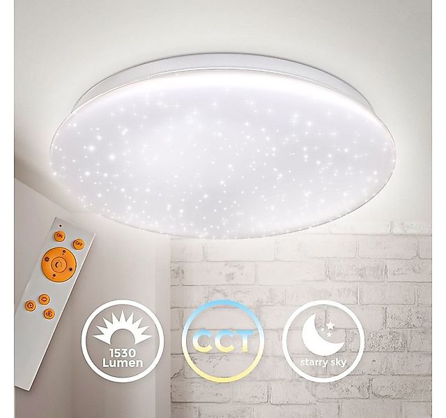 B.K.Licht Deckenleuchte CCT LED Deckenlampe Dimmbar 17W Sternenhimmel - BKL günstig online kaufen