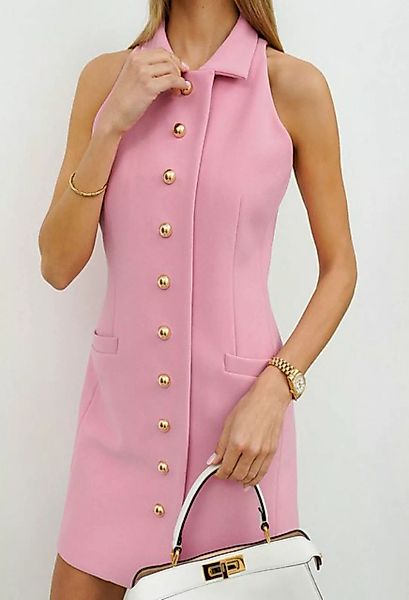 SEGUEN Sommerkleid Solide Farbe Design Sinn der hundert Revers Kleid weibli günstig online kaufen
