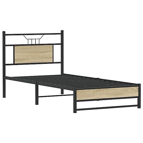 vidaXL Bett Bettgestell ohne Matratze Sonoma-Eiche 75x190 cm Holzwerkstoff günstig online kaufen