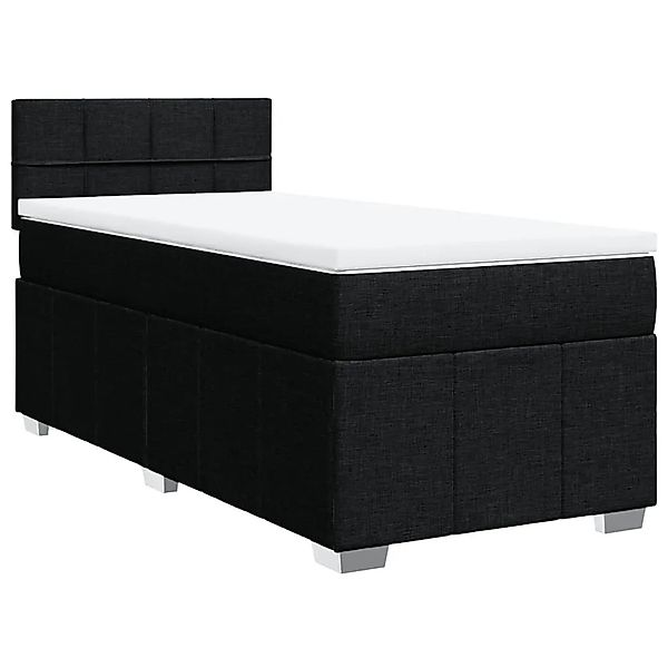 vidaXL Boxspringbett mit Matratze Schwarz 80x200 cm Stoff 3286897 günstig online kaufen