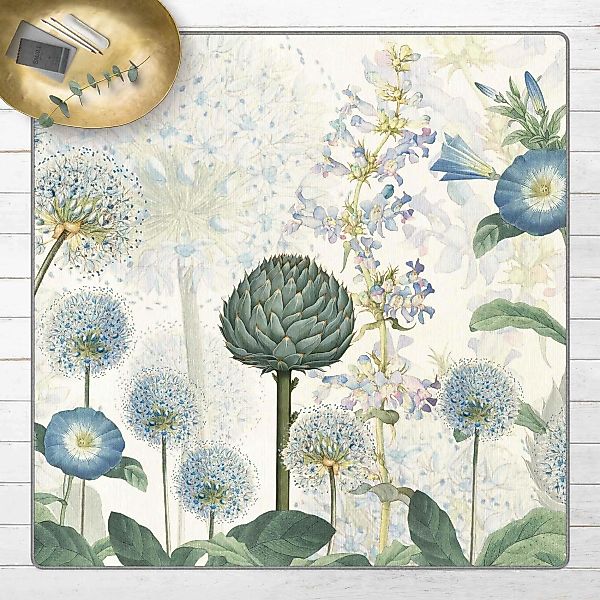 Teppich Blaue Alliumdolden im Wind günstig online kaufen