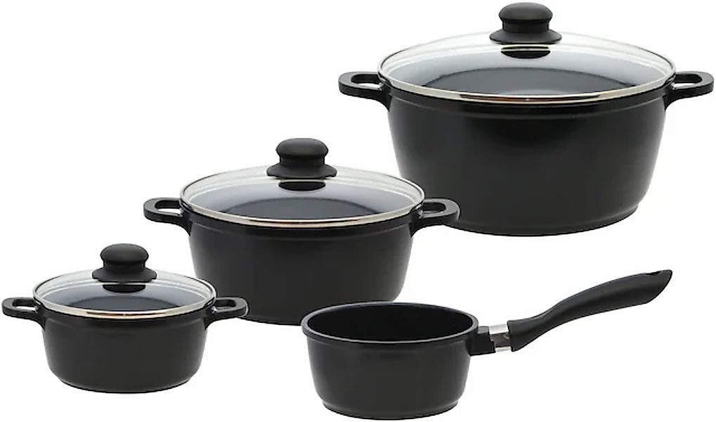 Elo Basic Topf-Set »Black Cast« Aluminiumguss Set, 3 Töpfe mit Deckel, 1 St günstig online kaufen