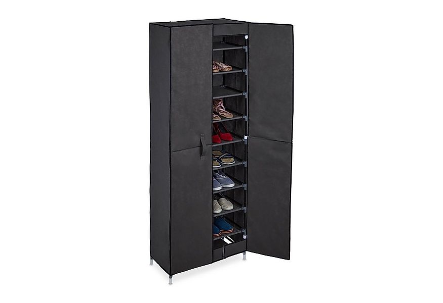 relaxdays Stoffschrank Schuhschrank Stoff 30 Paar Schuhe Anthrazit günstig online kaufen
