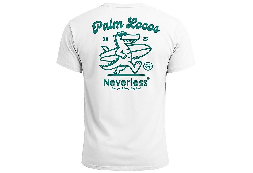 Neverless Print-Shirt Herren T-Shirt Aufschrift Palm Locos Lustiges Surfshi günstig online kaufen