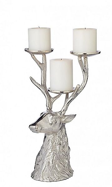 EDZARD Kerzenhalter Hirsch, Silber-Optik, vernickelt, Hirsch-Motiv, für Stu günstig online kaufen