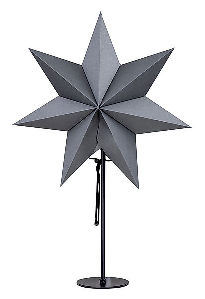 Levandeo® LED Stern, LED Stern Grau H50cm mit Standfuß Weihnachten Leuchtst günstig online kaufen
