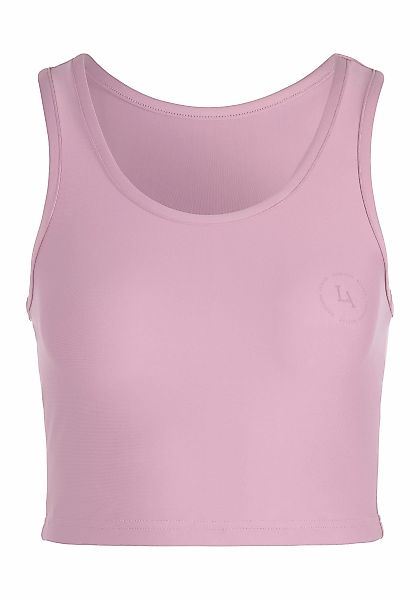 LASCANA ACTIVE Crop-Top, Sporttop mit Ringerrücken und Logodruck günstig online kaufen