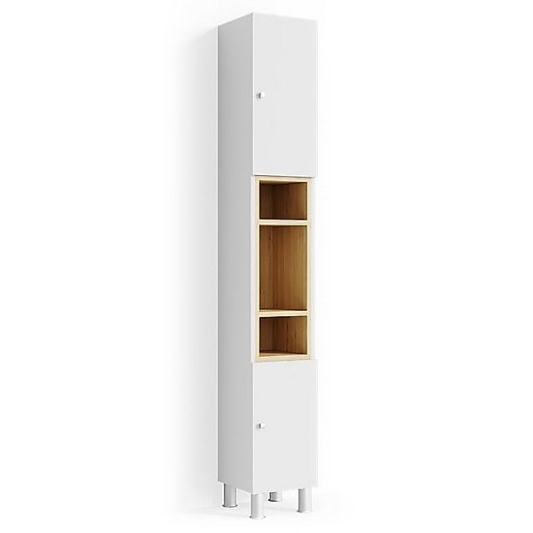 Vicco Badschrank Aquis Weiß/Sonoma 30 x 200 cm günstig online kaufen