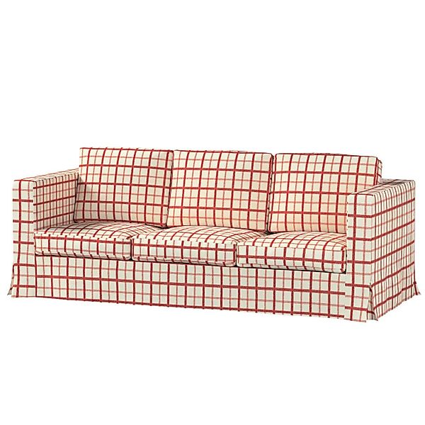 Bezug für Karlanda 3-Sitzer Sofa nicht ausklappbar, lang, rot-creme, Bezug günstig online kaufen