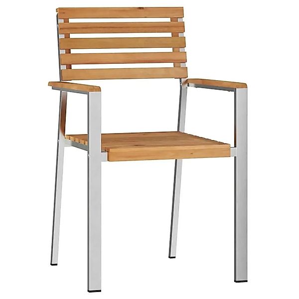 vidaXL Gartenstuhl 4 Stk Braun 56x54,5x87cm Massives Teakholz 42006200 günstig online kaufen