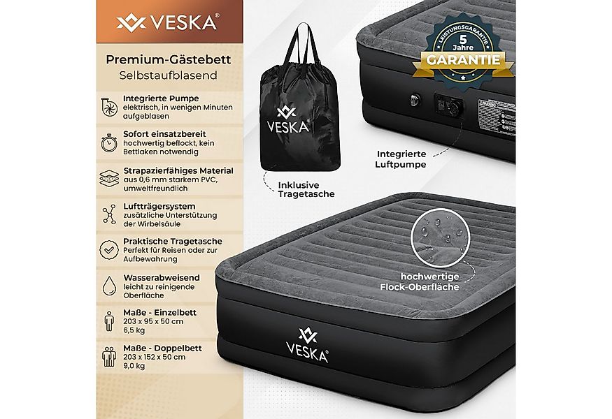 VESKA Luftbett Aufblasbare Matratze Selbstaufblasend Gästebett, (mit eingeb günstig online kaufen