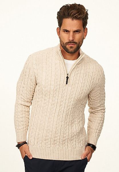 DAILY COTTON Strickpullover als Grobstrick Troyer Pulli mit Zopfmuster für günstig online kaufen
