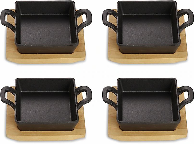 ECHTWERK Servierpfanne »4x Quadratische Servierschale« Gusseisen Set, 4 Stk günstig online kaufen