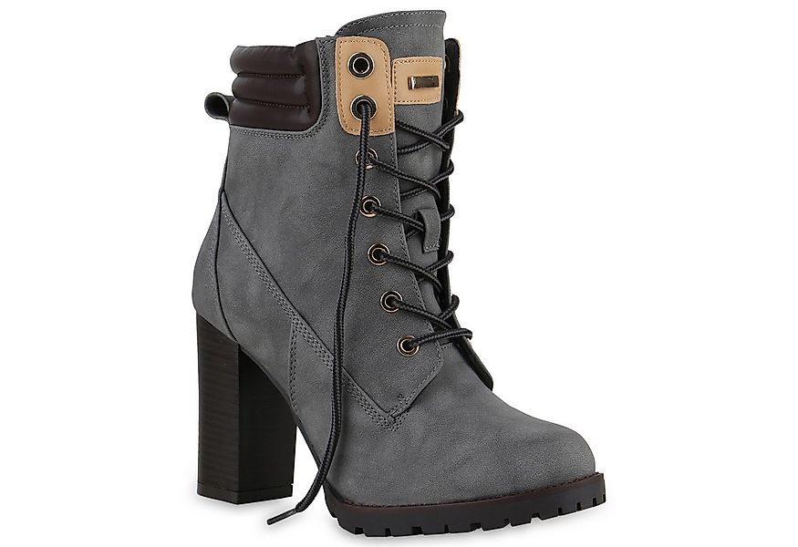 VAN HILL 812259 Schnürstiefelette Damen Schnürstiefeletten Worker Boots Sti günstig online kaufen