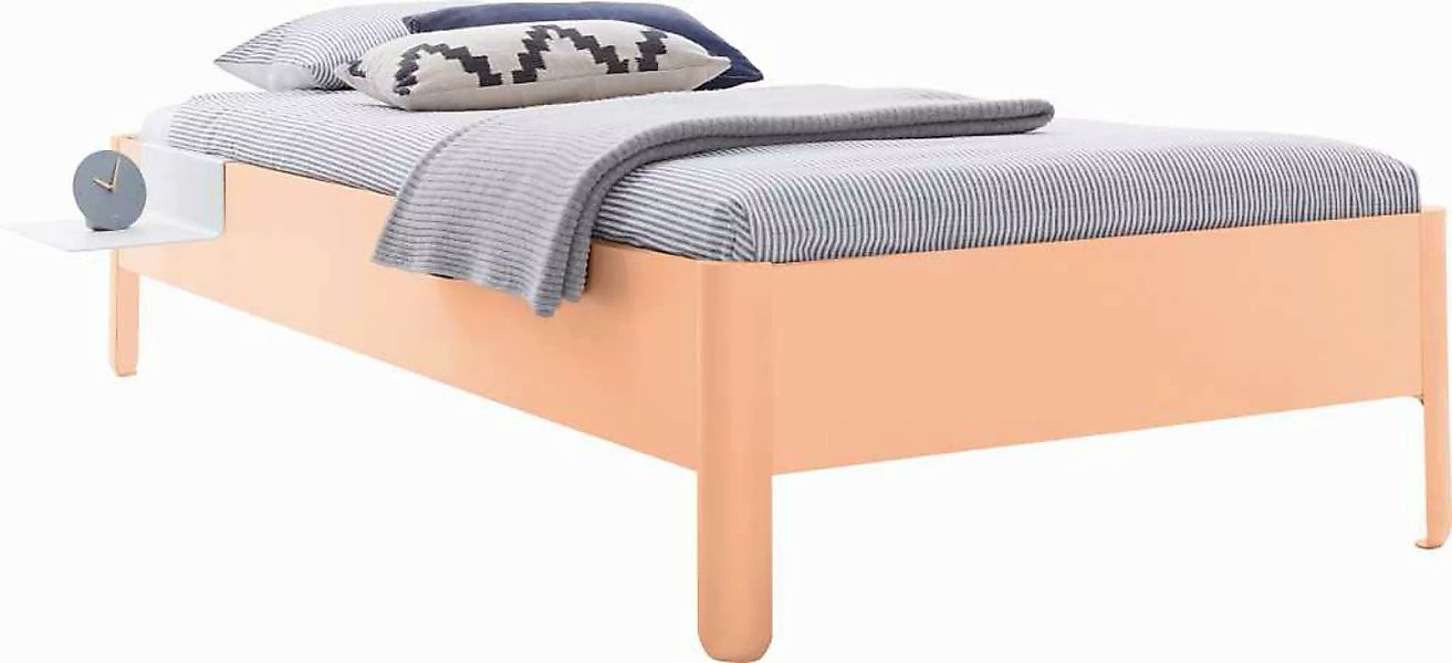 NAIT Einzelbett farbig lackiert 90 x 210cm Ohne Kopfteil Mildorange günstig online kaufen