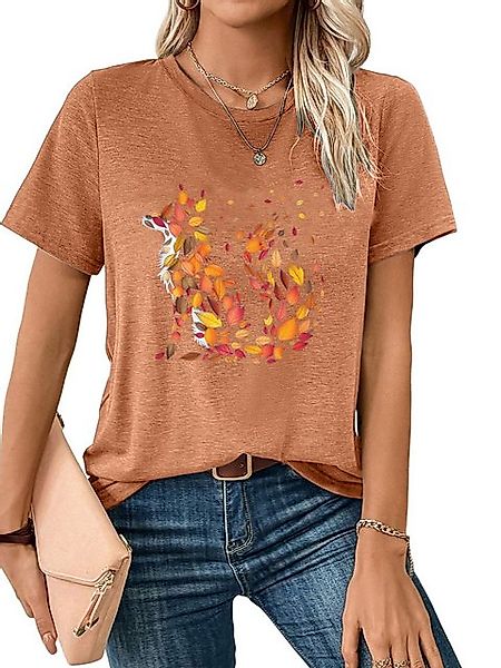 PYL Print-Shirt Damen Sommer bequemes t shirt mit Tier Ausgefallene Print-S günstig online kaufen