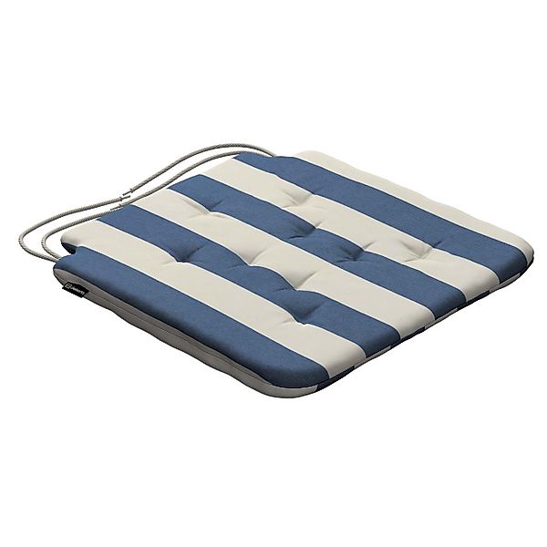 Stuhlkissen Christoph mit Bindeschnur, blau-weiß, 42 x 41 x 3,5 cm, Quadro günstig online kaufen