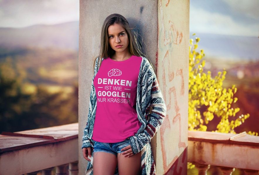 MoonWorks Print-Shirt witziges Damen T-Shirt Denken günstig online kaufen