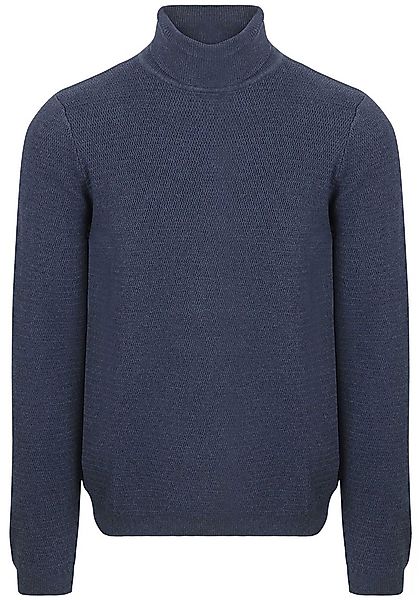 Suitable Rollkragenpullover Structure Melange Navy - Größe L günstig online kaufen