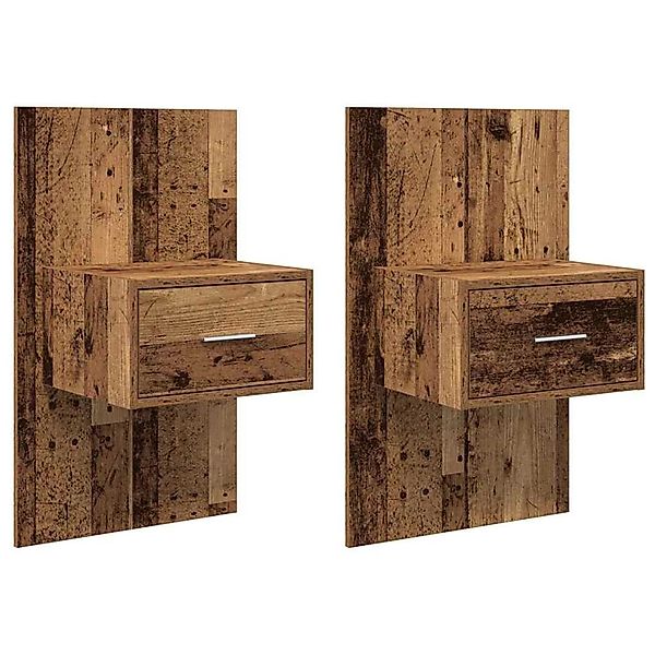 vidaXL Bettschrank 2 Stk Altholz 48,5 x 32,5 x 80 cm Holzwerkstoff 880477 günstig online kaufen