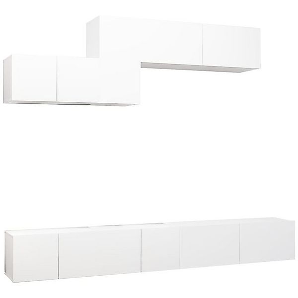 furnicato TV-Schrank 6-tlg. TV-Schrank-Set Weiß Holzwerkstoff (1-St) günstig online kaufen