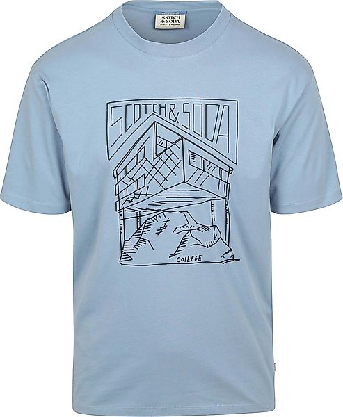 Scotch And Soda T-shirt Druck Blau - Größe S günstig online kaufen