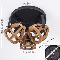 hofstein Deckenleuchte Holz/schwarz Flur Strahler Wohn günstig online kaufen