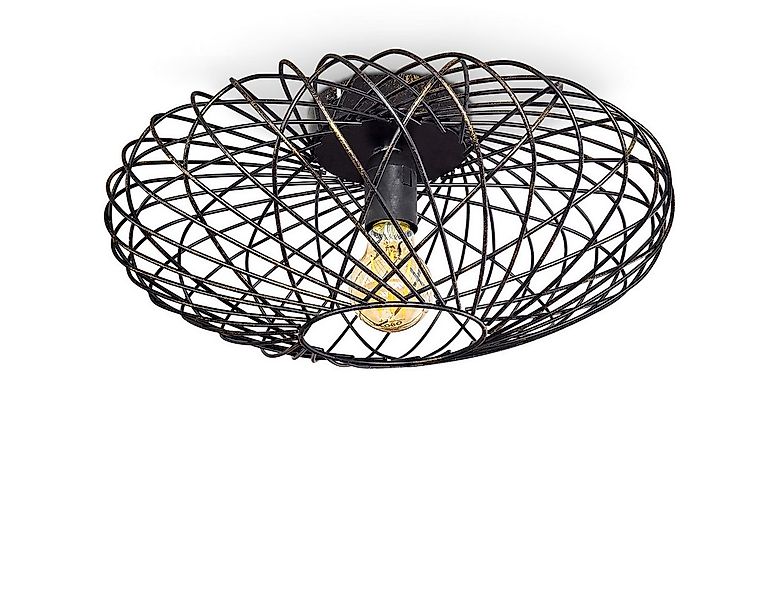 hofstein Deckenleuchte »Pieris« Deckenlampe aus Metall in Schwarz/Gold, ohn günstig online kaufen