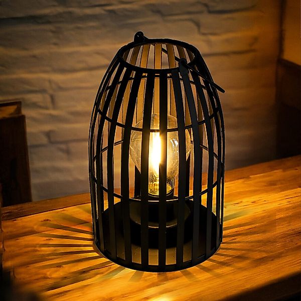 Spetebo LED Windlicht Deko schwarz mit günstig online kaufen