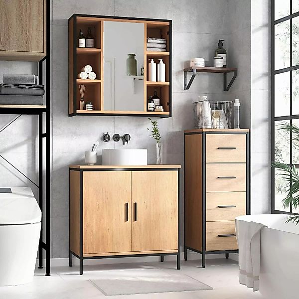 EUGAD Badmöbel-Set, (2-St), mit 2 Spiegeln, günstig online kaufen
