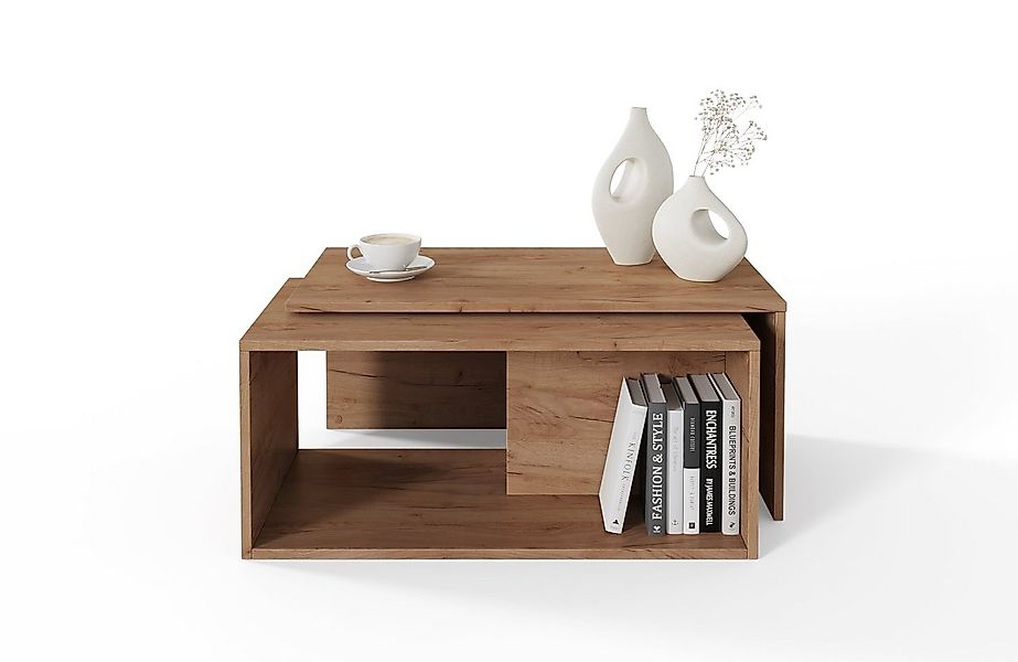 Platan Room Couchtisch Wohnzimmertisch 90x48x40 cm (2er Set), Kaffeetisch m günstig online kaufen