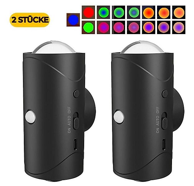 PRIISF Wandleuchte Akku Wandlampe mit Bewegungsmelder LED Wandlicht RGB War günstig online kaufen