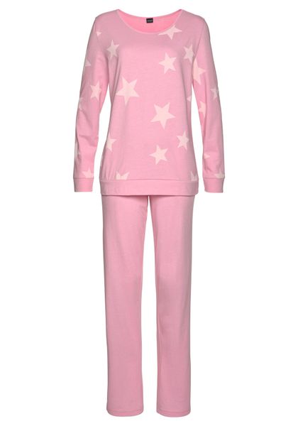 Arizona Pyjama 2 tlg., in melierter Optik mit Sternen günstig online kaufen