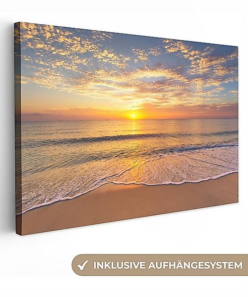 OneMillionCanvasses® Leinwandbild Strand - Sonnenuntergang - Meer, Fotodruc günstig online kaufen