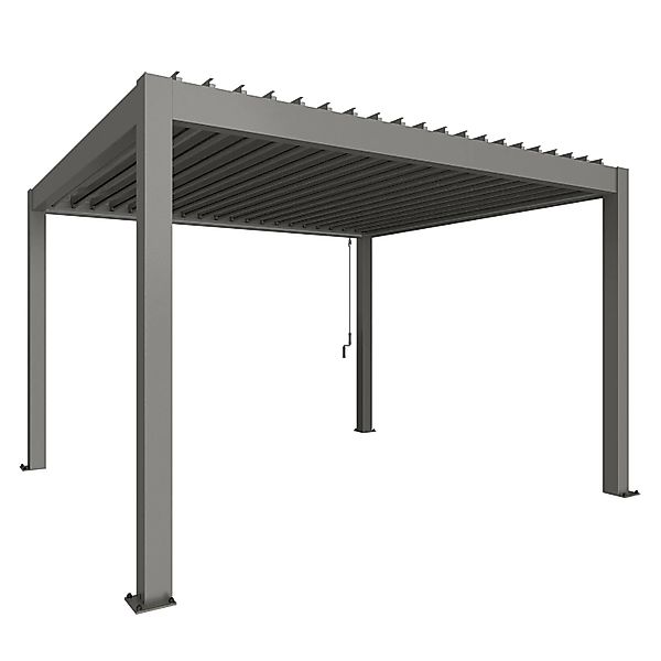 Biohort Pergola 4 m x 3,5 m Quarzgrau-Metallic günstig online kaufen