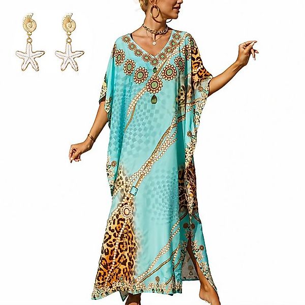 RWEUOQ Strandkleid Maxikleid Strand-Tunika Bikini-Überwurf Beachwear Boho-S günstig online kaufen