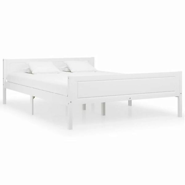 furnicato Bett Massivholzbett Kiefer Weiß 140x200 cm günstig online kaufen