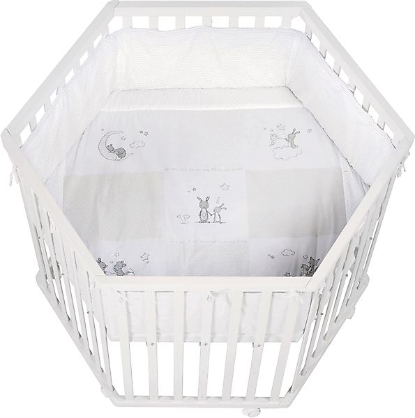 roba® Laufgitter Fox & Bunny, weiß, günstig online kaufen