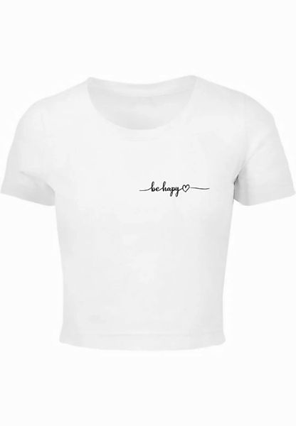 Merchcode T-Shirt Merchcode Damen Ladies Be Happy Cropped Tee (1-tlg) günstig online kaufen