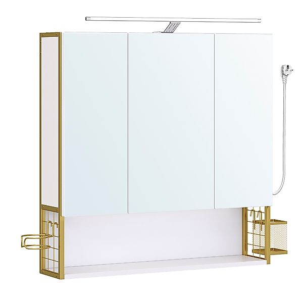 VASAGLE Spiegelschrank Badezimmerschrank Wandschrank Breite 70cm, günstig online kaufen