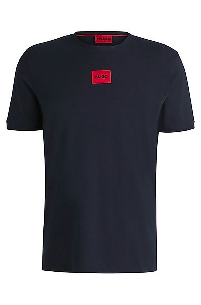 HUGO T-Shirt Diragolino Rundhalsausschnitt, Regular Fit, Logo-Label günstig online kaufen
