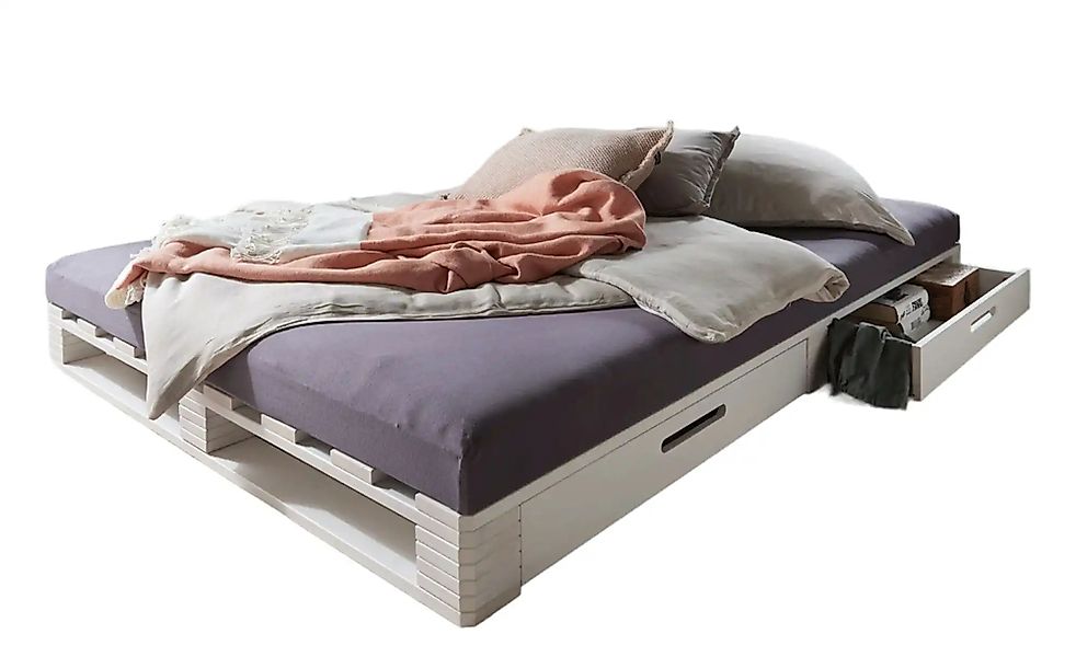 Palettenbett mit Stauraum Dallas ¦ weiß ¦ Maße (cm): B: 140 H: 14 Betten > günstig online kaufen