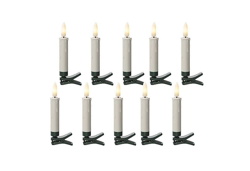 MARELIDA LED-Christbaumkerzen Baumkerzen mit Clip 10 Weihnachtskerzen Baumb günstig online kaufen