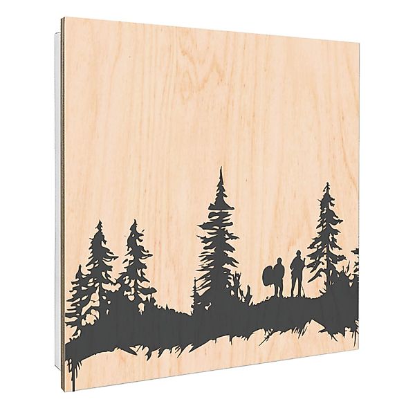Banjado Schlüsselkasten mit Holzfront 30x30cm Weiß Scharnier Links 50 Haken günstig online kaufen