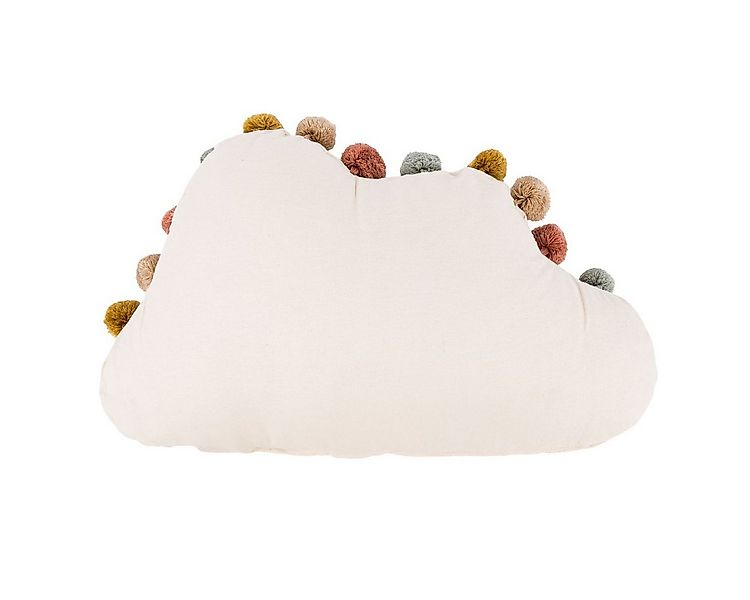 SCHÖNER LEBEN. Dekokissen Kinderkissen Wolke mit Bommeln beige bunt 30x50cm günstig online kaufen