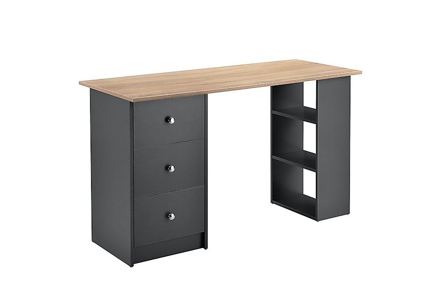 en.casa Schreibtisch, »Lemberg« mit Schubladen und Ablagen 120x50x72cm Dunk günstig online kaufen