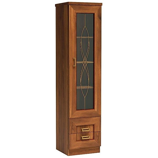 Lomadox Vitrine TEORA-161 in Alt-Eiche Glastür günstig online kaufen